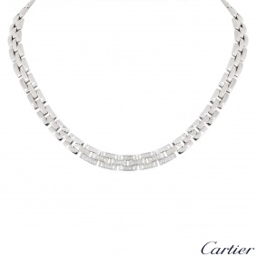 Cartier White Gold Diamond Maillon Panthere Necklace